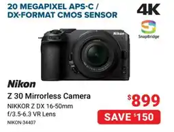 Visions Electronics Nikon Z 30 Mirrorless Camera offer