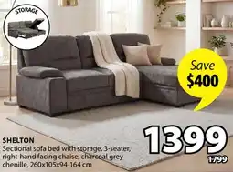 JYSK SHELTON Sectional sofa bed with storage offer