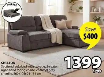 JYSK SHELTON Sectional sofa bed with storage offer