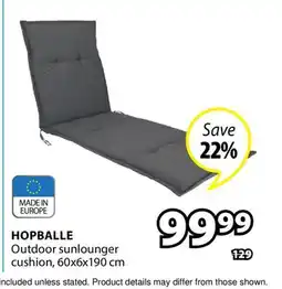 JYSK HOPBALLE Outdoor sunlounger cushion offer