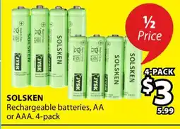 JYSK SOLSKEN Rechargeable batteries offer