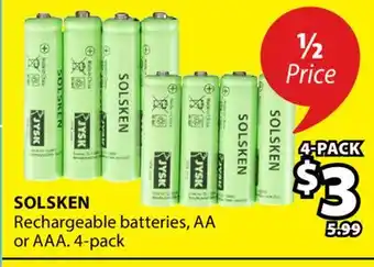 JYSK SOLSKEN Rechargeable batteries offer