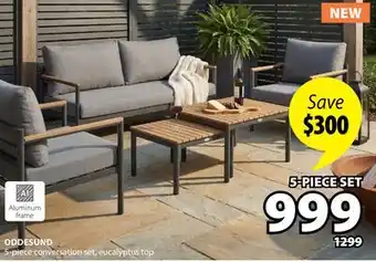 JYSK ODDESUND 5-piece conversation set, eucalyptus top offer