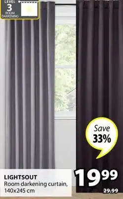 JYSK LIGHTSOUT Room darkening curtain offer