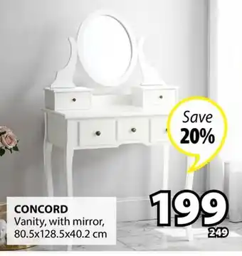 JYSK CONCORD Vanity with mirror offer