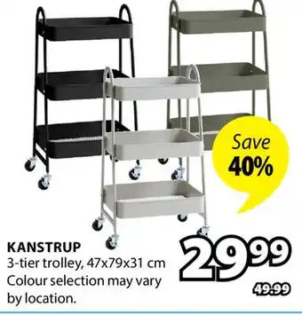 JYSK KANSTRUP 3-tier trolley offer