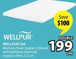 JYSK WELLPUR T65 Memory foam topper offer