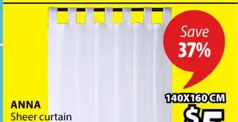 JYSK ANNA Sheer Curtain offer