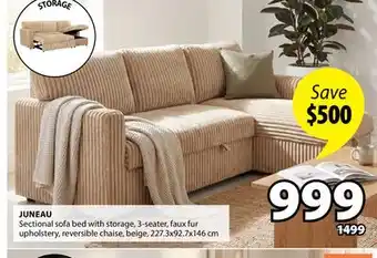 JYSK JUNEAU Sectional sofa bed with storage offer