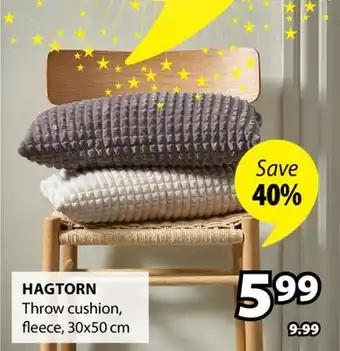 JYSK HAGTORN Throw cushion, fleece offer