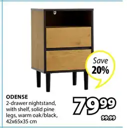 JYSK ODENSE 2-drawer nightstand offer