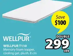 JYSK WELLPUR T110 Memory foam topper offer