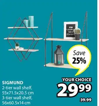 JYSK SIGMUND 2-tier wall shelf offer