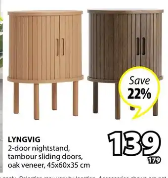 JYSK LYNGVIG 2-door nightstand offer