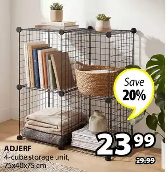 JYSK ADJERF 4-cube storage unit offer