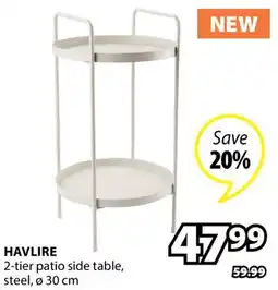 JYSK HAVLIRE 2-tier patio side table offer
