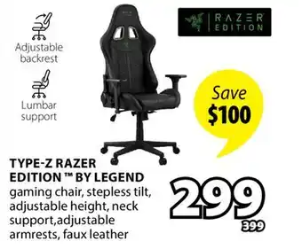 JYSK TYPE-Z RAZER EDITION BY LEGEND gaming chair offer