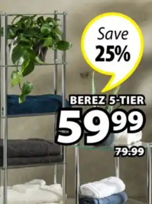 JYSK BEREZ 5-tier glass shelf offer