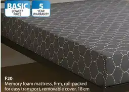 JYSK F20 Memory foam mattress offer