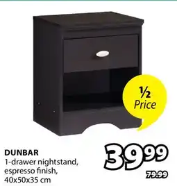JYSK DUNBAR 1-drawer nightstand offer