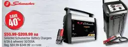 PartSource Selected Schumacher Battery Chargers 6/3A & Wheeled 50/200A offer