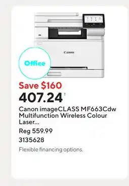 Staples Canon imageCLASS MF663Cdw Multifunction Wireless Colour Laser Printer - White offer