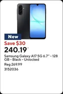 Staples Samsung Galaxy A17 5G 6.7 - 128 GB - Black - Unlocked offer