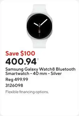 Staples Samsung Galaxy Watch8 Bluetooth Smartwatch - 40 mm - Silver offer