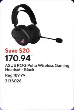 Staples ASUS ROG Pelta Wireless Gaming Headset - Black offer