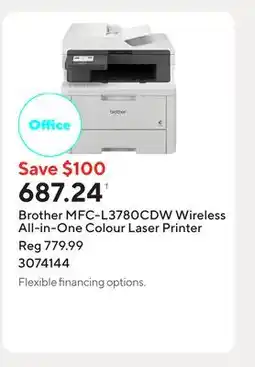 Staples Brother MFC-L3780CDW Wireless All-in-One Colour Laser Printer offer