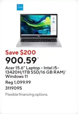 Staples Acer 15.6 Laptop - Intel i5-13420H/1TB SSD/16 GB RAM/Windows 11 offer