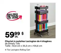 Michaels Chariot à roulettes Lexington de 4 étagères de Simply Tidy offer