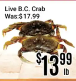Nations Fresh Foods Live B.C. Crab offer