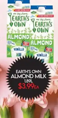 Fiesta Farms EARTH'S OWN ALMOND MILK offer