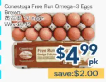 Oceans Fresh Food Market Conestoga Free Run Omega-3 Eggs Brown offer