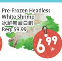 Fresh Palace Supermarket Pre-Frozen Headless White Shrimp offer