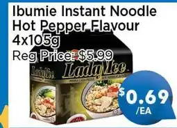 Blue Sky Supermarket Ibumie Instant Noodle Hot Pepper Flavour offer