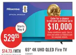 The Brick HISENSE 65 QD6QF QLED 4K UHD Smart Fire TV (65QD6QF) offer