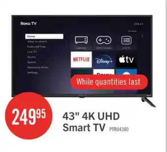 The Brick Proscan 43 LED 4K UHD Smart Roku TV (PTRU4380) offer