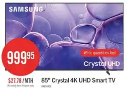 The Brick SAMSUNG 85 U8000 Crystal 4K UHD Smart Tizen OS TV (UN85U8000FFXZC) - 2025 Model offer