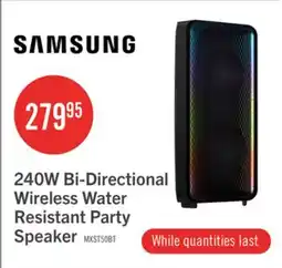 The Brick SAMSUNG MX-ST50 240W Bi-Directional Wireless IPX5 Water Resistant Party Speaker (MX-ST50B/ZC) offer