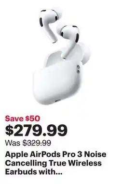 Best Buy Apple AirPods Pro 3 Noise Cancelling True Wireless Earbuds with MagSafe Charging Case offer