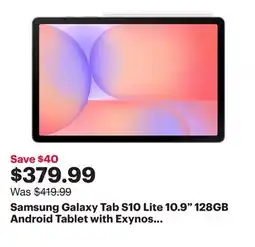 Best Buy Samsung Galaxy Tab S10 Lite 10.9 128GB Android Tablet with Exynos 1380 Processor - Grey offer
