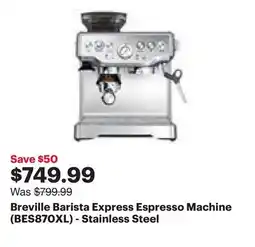 Best Buy Breville Barista Express Espresso Machine (BES870XL) - Stainless Steel offer