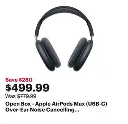 Best Buy Open Box - Apple AirPods Max (USB-C) Over-Ear Noise Cancelling Bluetooth Headphones - Midnight offer