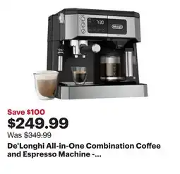 Best Buy De'Longhi All-in-One Combination Coffee and Espresso Machine - Black/Stainless Steel offer