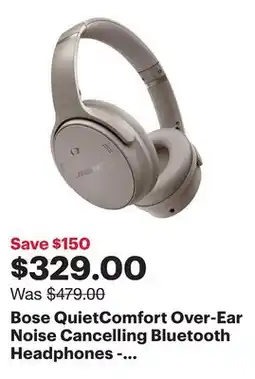 Best Buy Bose QuietComfort Over-Ear Noise Cancelling Bluetooth Headphones - Sandstone offer