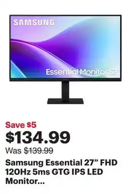 Best Buy Samsung Essential 27 FHD 120Hz 5ms GTG IPS LED Monitor (LS27F320GANXZA) - Black offer