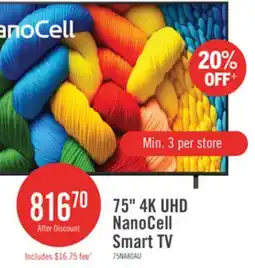 The Brick LG 75 NANO80 LED 4K UHD Smart webOS TV (75NANO80AUA.ACC) - 2025 Model offer