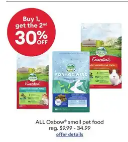 Petsmart ALL Oxbow small pet food offer